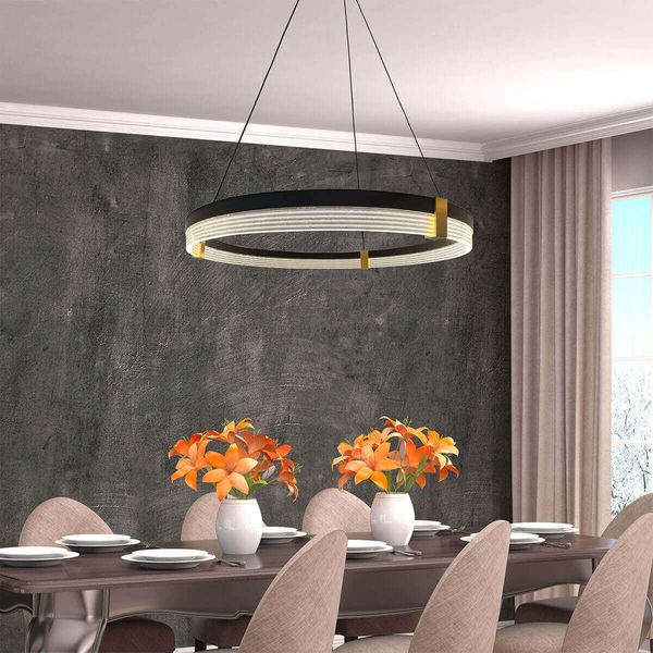 Lampa wisząca Plum LP-0407/1P L BK Triangle LED 40W 3000-6000W czarna