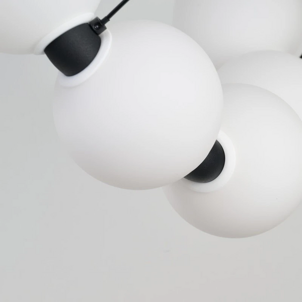 Kulista lampa wisząca PERLA czarna biała AZ6895 30W 3000K ściemniacz