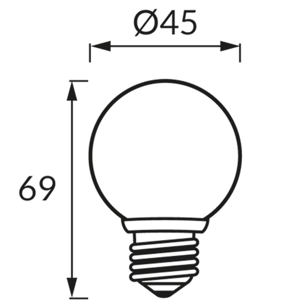 Kulista żarówka dekoracyjna ULKE 4634 E27 1W 59lm żółty