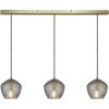Szklana lampa wisząca Orbiform 2010693047 potrójna bursztynowa czarna