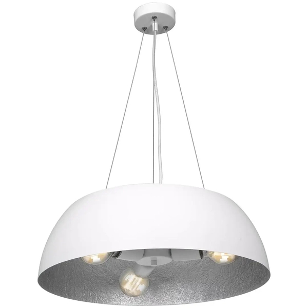Lampa wisząca MORGAN MLP4477 Milagro salonowa OPRAWA okrągła biała srebrna