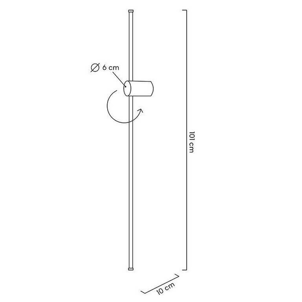 Kinkiet ścienny stick Ombre MSE1501100182 Moosee LED12W 3000K czarny