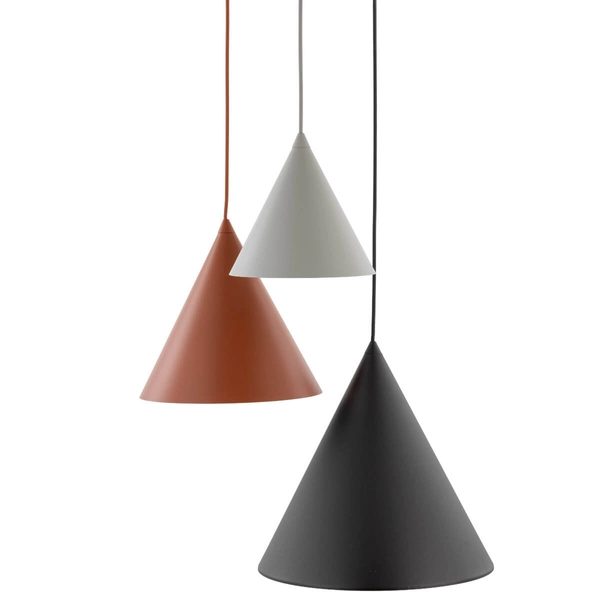 Wisząca lampa stożkowa Cono 6633 trójkąt do kuchni ceglana szara czarna