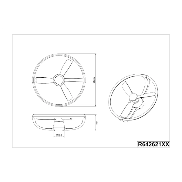 Okrągły lampowentylator STOCKHOLM R64262132 LED 37W 2700-6000K czarny