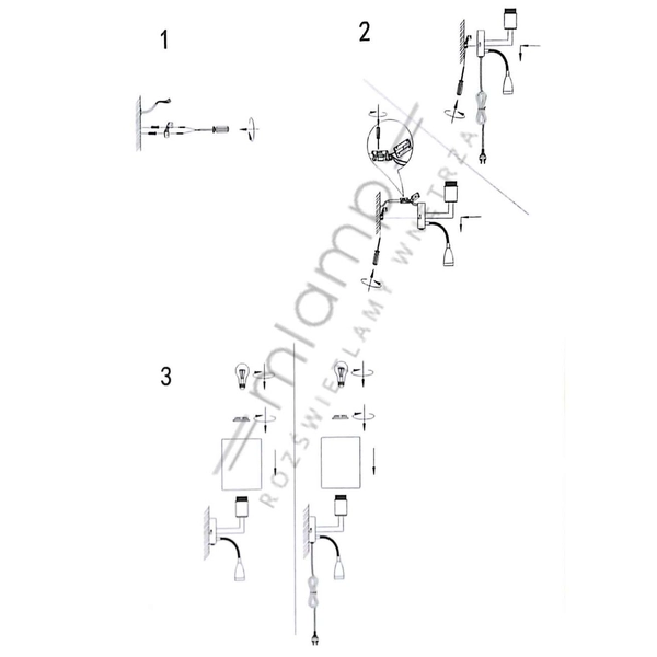 Kinkiet LAMPA ścienna SAVOY 106308 Markslojd abażurowa OPRAWA do czytania LED 3W na regulowanym peszlu mosiądz biała