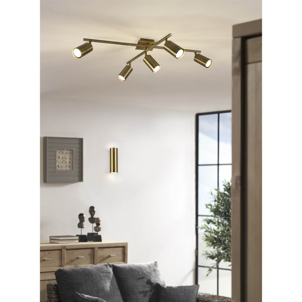 Sufitowa lampa do jadalni VANTOS DL504612400 Trio sople mosiądz
