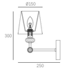 Ścienna LAMPA klasyczna DOHA W01292WH NI Cosmolight sypialniany kinkiet abażurowy z kryształkami biały