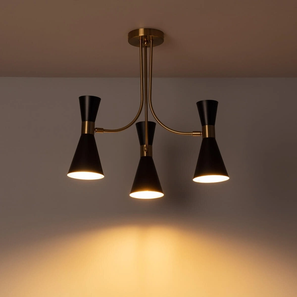 Sufitowa lampa do salonu Salvatore ABR-ZZSAL3XE27 Abruzzo loft czarny złoty