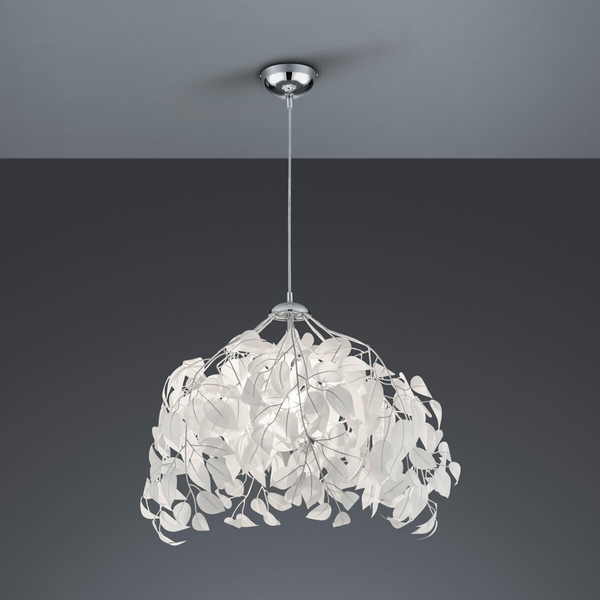 Dekoracyjna lampa wisząca Leavy R10461901 RL Light liście chrom biała