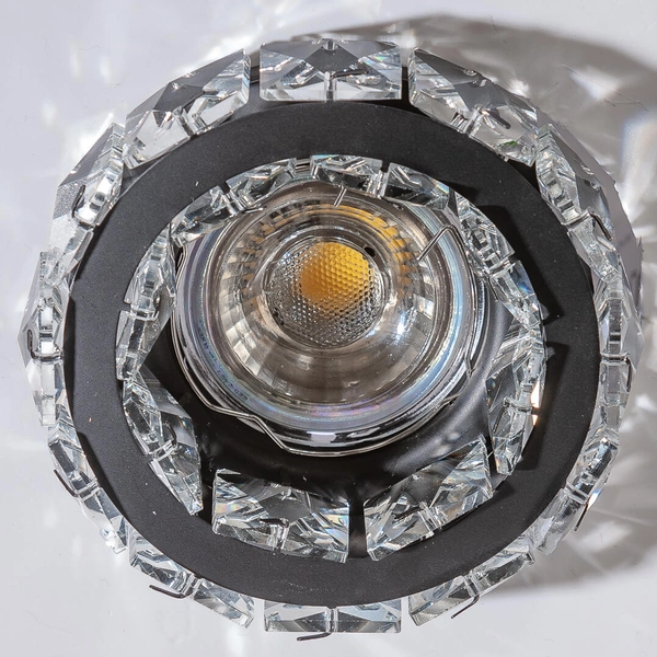 Wpustowa lampa Ester AZ4175 salonowa crystals czarna