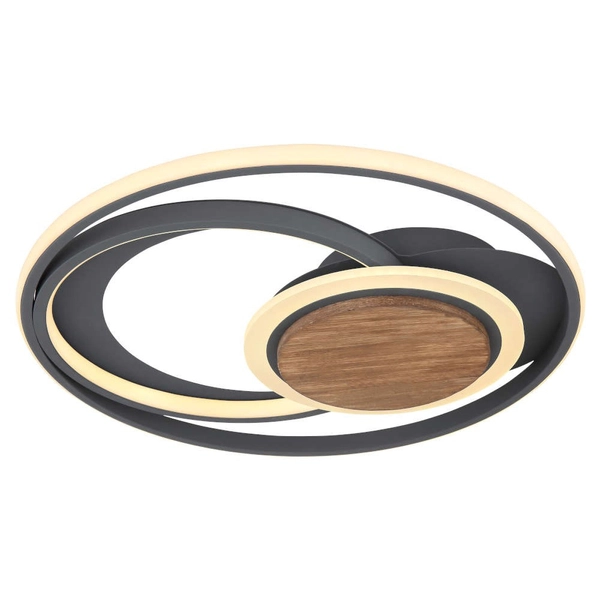 Okrągła LAMPA sufitowa NIRRA 67256-45 Globo nowoczesna LED 45W 3000K do sypialni grafitowa