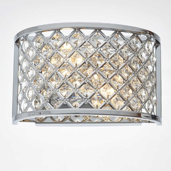 Ścienna lampa Hudson HUDSON-2WBCH Endon glamour chrom przezroczysta