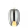 Loftowa wisząca lampa 22056 szklana owalna złota przydymiona