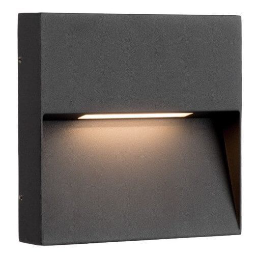 Kwadratowy kinkiet ścienny CASORIA AZ4367 Azzardo LED 7W 3000K IP54 szary