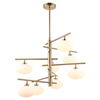 LAMPA sufitowa FIORENZO MDM3661-8 BRO+W Italux metalowa OPRAWA szklana kulista sticks cumulus mosiądz biała