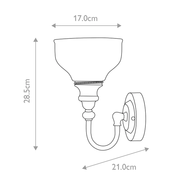 Szklany kinkiet ścienny Cheadle BATH-CD1 Elstead IP44 metal szkło chrom