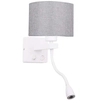 Lampa ścienna POLO 21-75383 abażurowa LED 2W 3200K do czytania biała szara