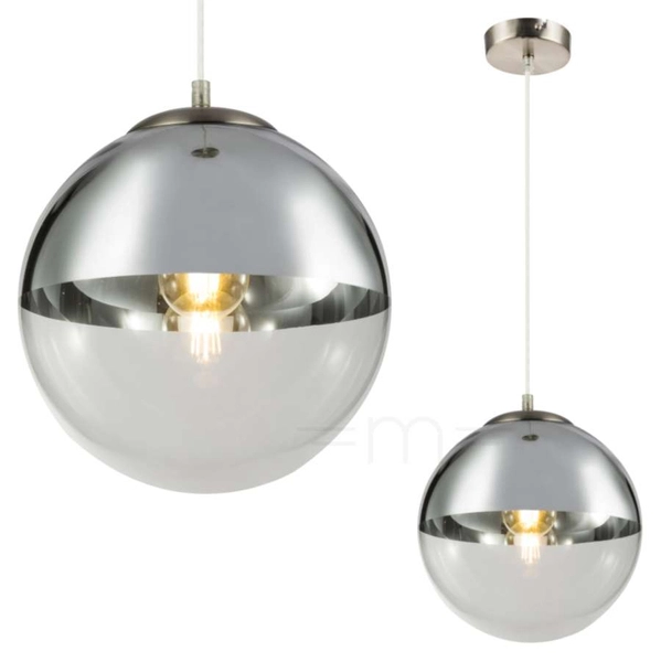 LAMPA wisząca VARUS 15852 Globo szklana OPRAWA zwis kula ball chrom przezroczysta