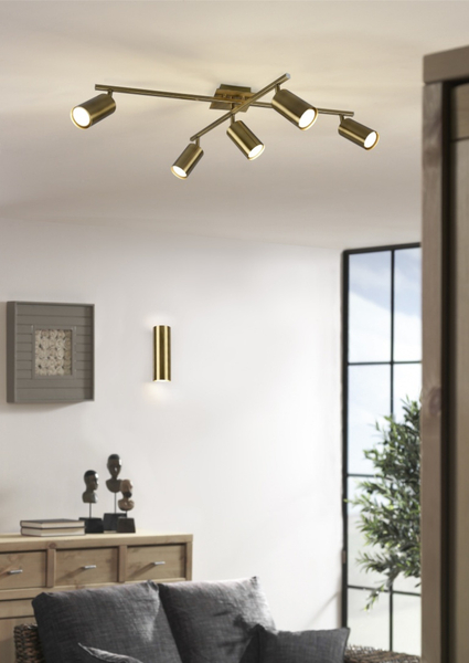 Ścienna LAMPA loft VANTOS DL204212400 Trio okrągła OPRAWA kinkiet tuba metalowa patyna