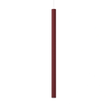 Wisząca lampa burgundowa SOPEL metalowa tubka 1xG9 nad wyspę 41827