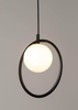 Czarna lampa wisząca Ring nowoczesny zwis szklana kula