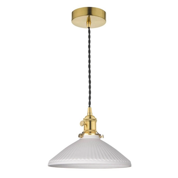 Wisząca lampa ceramiczna Hadano HAD0140-10 mosiądz biały