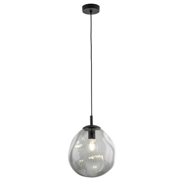 Zwisająca lampa nad wyspę Sol 10084 bańka przydymiona czarna