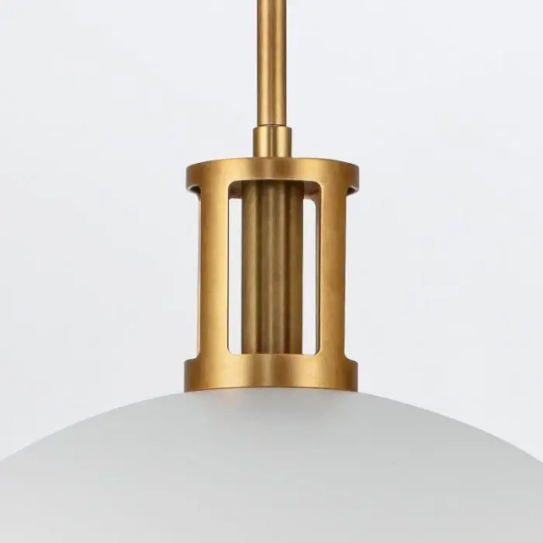 Wisząca lampa nad wyspę Doral QN-DORAL-P-M-WHT kopuła biały mosiądz