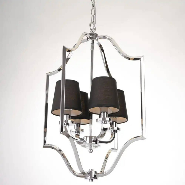 Abażurowa LAMPA wisząca NEW YORK P04380BK Cosmolight metalowy zwis nowoczesny na łańcuchu czarny