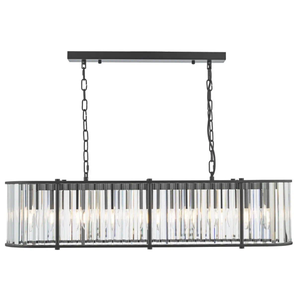 Owalna wisząca lampa Kiran KIR3422 nad stół kryształowy czarny