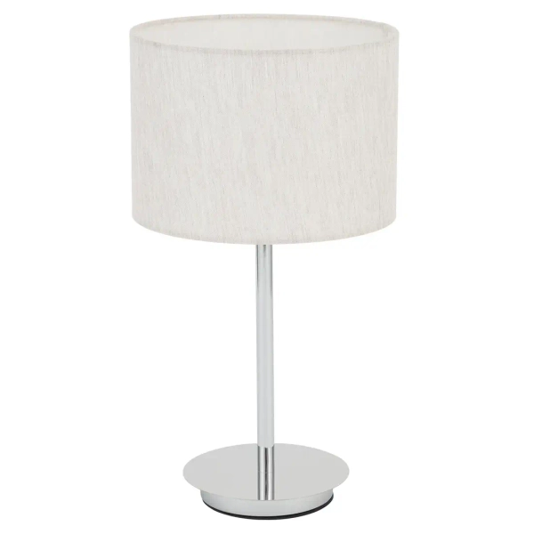 Stołowa lampa z abażurem HOTEL MOOD 11778 tkaninowa beżowa chrom