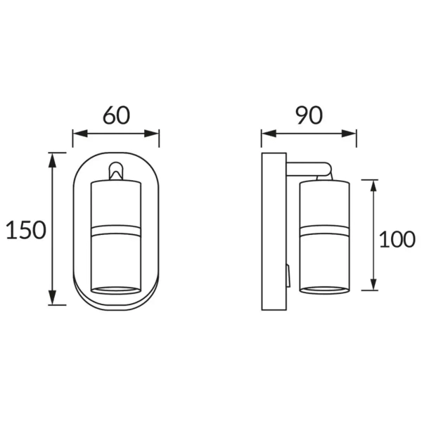 Naścienna lampa regulowana DIOR WLL 4270 Ideus downlight metal chrom czarna