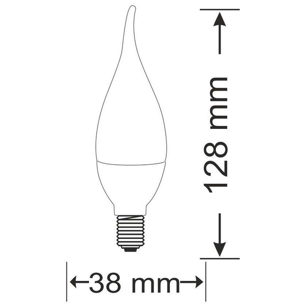 Żarówka PLATINUM 303929 Polux E14 F40 LED 6,3W 560 lm 230V candle płomyk biała ciepła 3000K