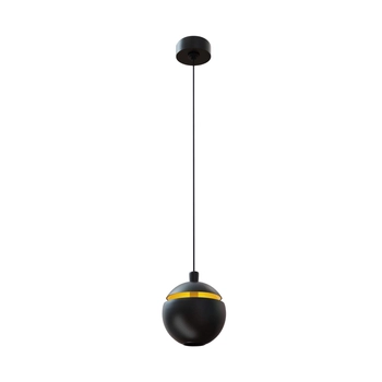 Kulista lampa wisząca Cometshine ball LED 8W 3000K czarna złota