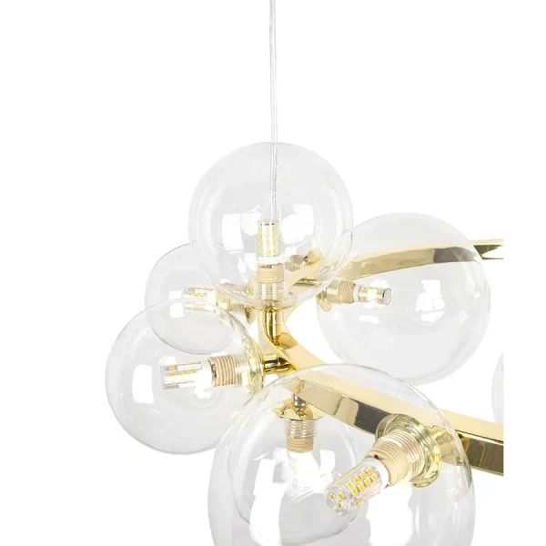 Molekułowa wisząca lampa ALURE złota MSE1501100498 15xG9 szklane kule