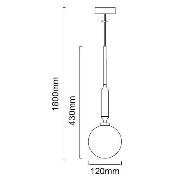 Szklana lampa do sypialni Ero I wisząca kula ball biała