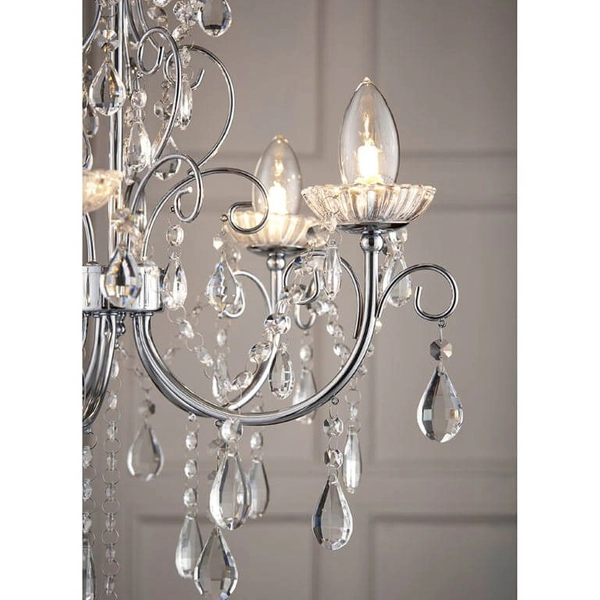 Łazienkowa lampa wisząca Tabitha 61384 Endon crystals glamour IP44 chrom