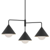 Potrójna wisząca lampa Remyck ALM-REMYCK3-BK stożki czarny