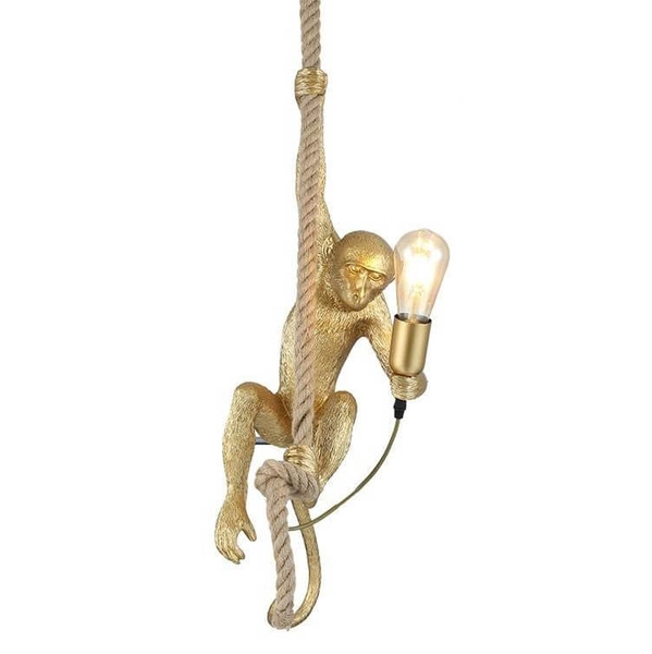 Wisząca lampa małpka Monkey ABR-KAR-G Abruzzo lina dekoracyjna złota