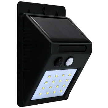 Zewnętrzna LAMPA solarna BOX 307644 Polux elewacyjna LAMPA ścienna LED 2,2W 6400K z czujnikiem zmierzchowo ruchowym IP44 czarny