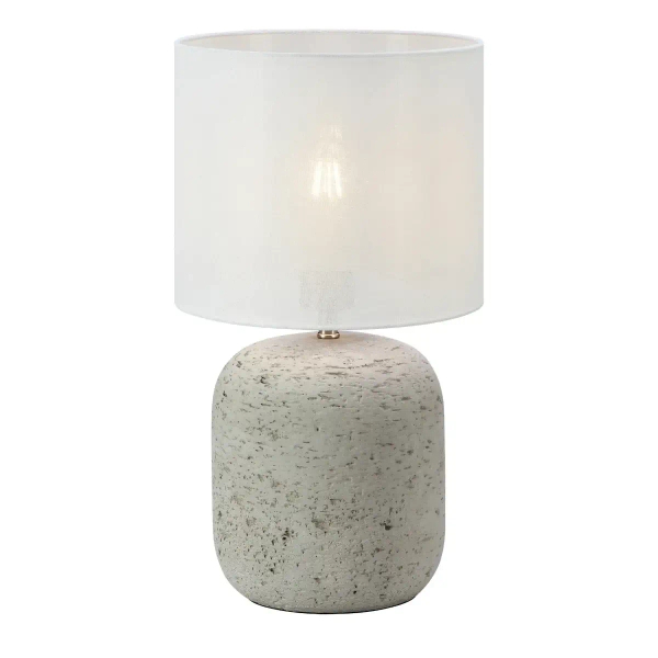 Rustykalna lampa stołowa Montagna 108862 kamienna szary