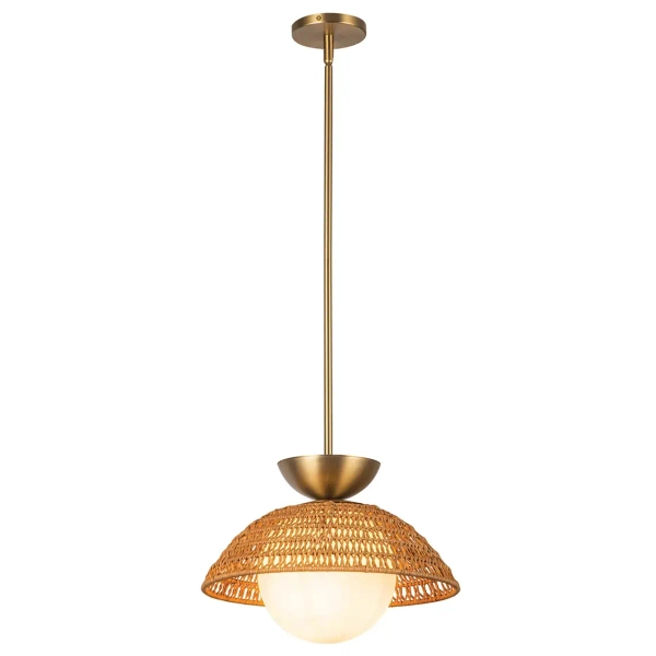 Lampa wisząca kula Perth ALM-PERTH-P-GD do salonu rattan złoty