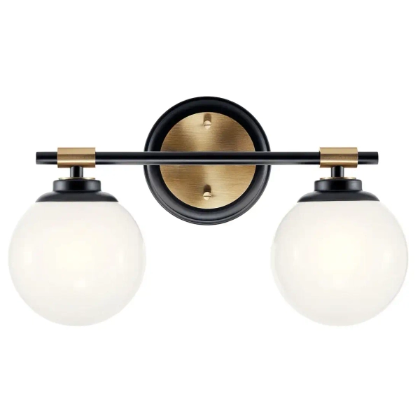 Kinkiet nad lustro Benno KL-BENNO2-BK-CPZ do łazienki IP44 czarny brąz