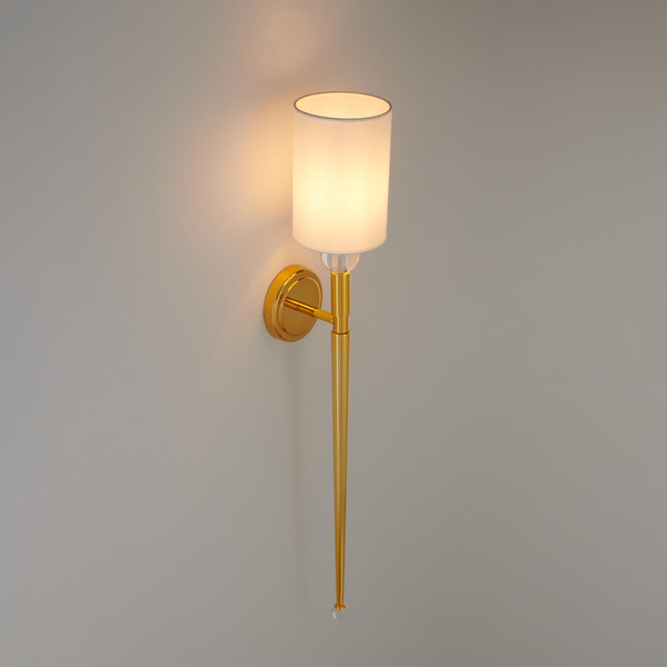 Salonowa lampa na ścianę DAMA ST-8436 GB-CE z abażurem złoty biały