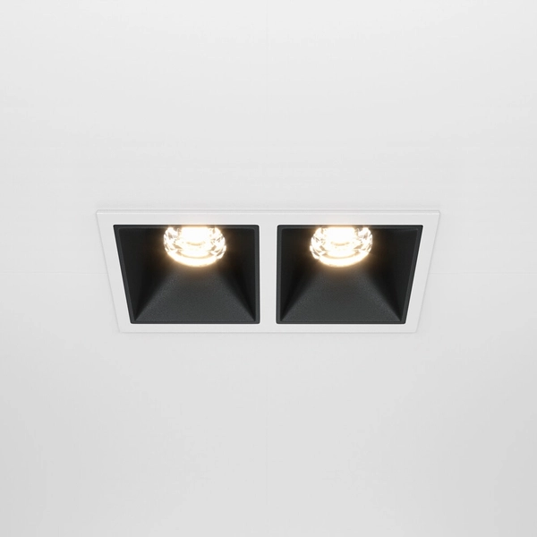 Lampa podtynkowa Alfa DL043-02-10W3K-SQ-WB LED 20W 3000K biały czarny