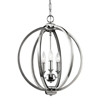 LAMPA wisząca Corinne FE-CORINNE-3P-M Elstead FEISS pałacowa OPRAWA metalowy ZWIS na łańcuchu świecznikowy nikiel
