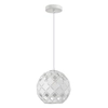 Kulista lampa wisząca Paulela PND-34221-1S-WH metalowa biała do sypialni