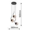 LAMPA wisząca HOOK LP-125/3P BK  Light Prestige szklana OPRAWA kaskada ZWIS kule balls czarne bursztynowe