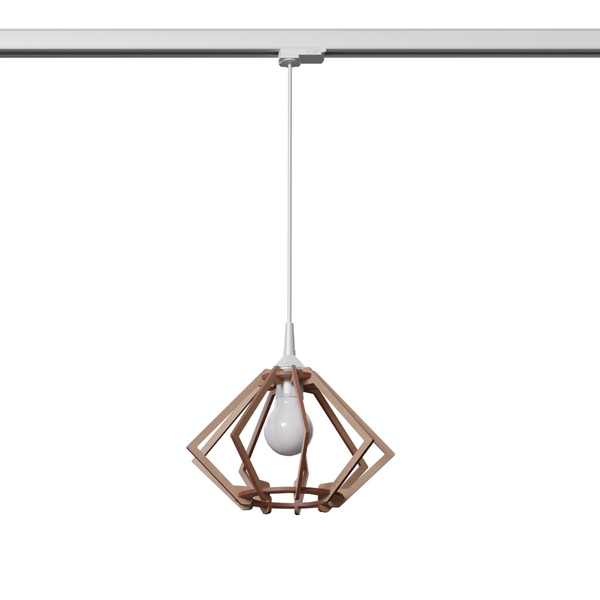 Trójobwodowa wisząca lampa do sypialni POMPELMO MYL.00210 biała drewniana
