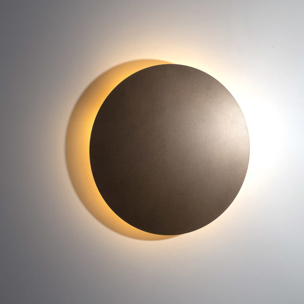 Okrągła lampa ścienna Luna 6454 do kuchni dysk metalowa brązowa